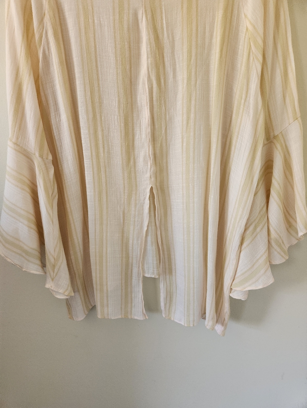 Lauren Conrad Tan Striped Flutter Sleeve Top - Picture 7 of 8